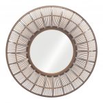 Homeroots - 32" Brown Round Accent Mirror - Image 6