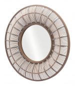 Homeroots - 32" Brown Round Accent Mirror - Image 3