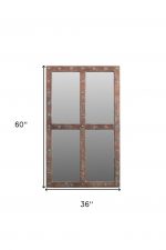 Homeroots - 60" Wood Brown Rustic Solid Wood Window Pane Framed Accent Mirror - Image 6