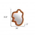 Homeroots - 35" Brown Solid Wood Abstract Geometric Framed Accent Mirror - Image 7