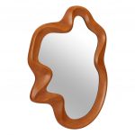 Homeroots - 35" Brown Solid Wood Abstract Geometric Framed Accent Mirror - Image 2