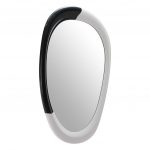 Homeroots - 31" Black And White Steel Oval Geometric Framed Accent Mirror - Image 3