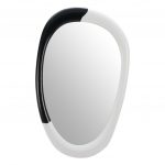 Homeroots - 31" Black And White Steel Oval Geometric Framed Accent Mirror - Image 2