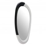 Homeroots - 31" Black And White Steel Oval Geometric Framed Accent Mirror - Image 4