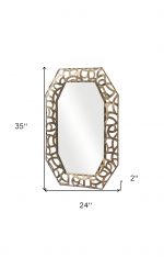 Homeroots - 35" Bronze Octagonal Steel Framed Accent Mirror - Image 8