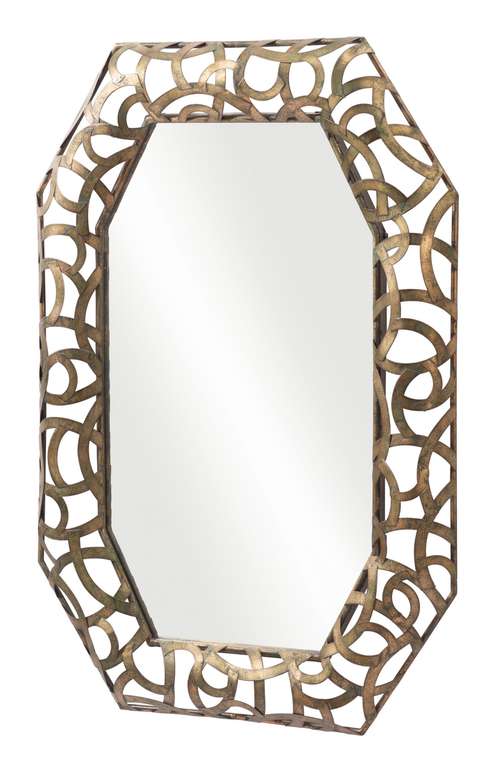 558340_5_YuDJ2cal Homeroots - 35" Bronze Octagonal Steel Framed Accent Mirror - Image 1