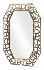 Homeroots - 35" Bronze Octagonal Steel Framed Accent Mirror - Image 2