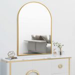 Homeroots - 39" Gold Arch Metal Framed Bathroom Vanity Mirror - Image 8