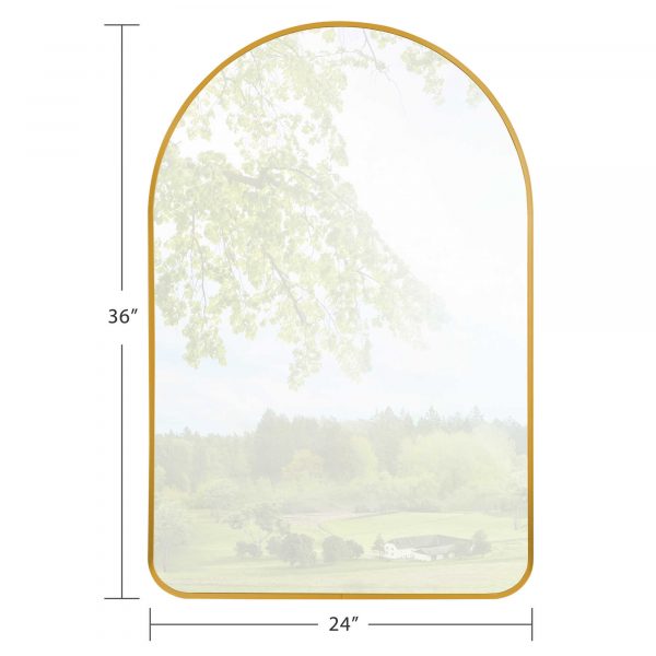Homeroots - 39" Gold Arch Metal Framed Bathroom Vanity Mirror - Image 7