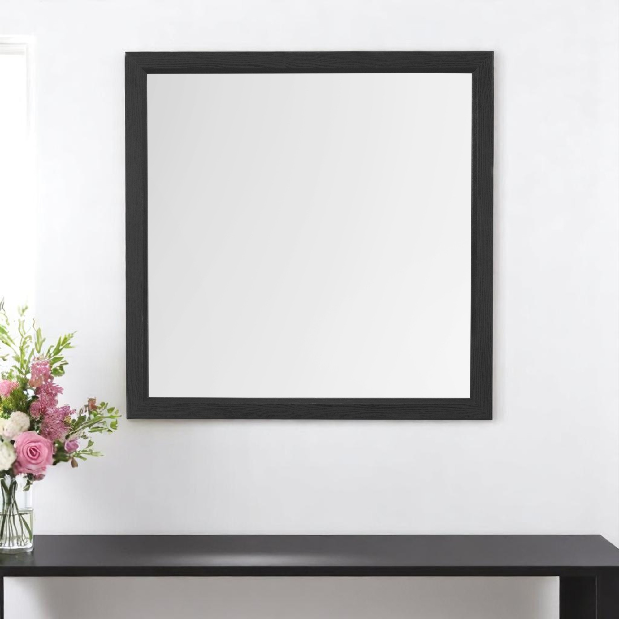564646_10_euPw0q8q Homeroots - 40" Gray Square Wood Framed Accent Mirror - Image 1
