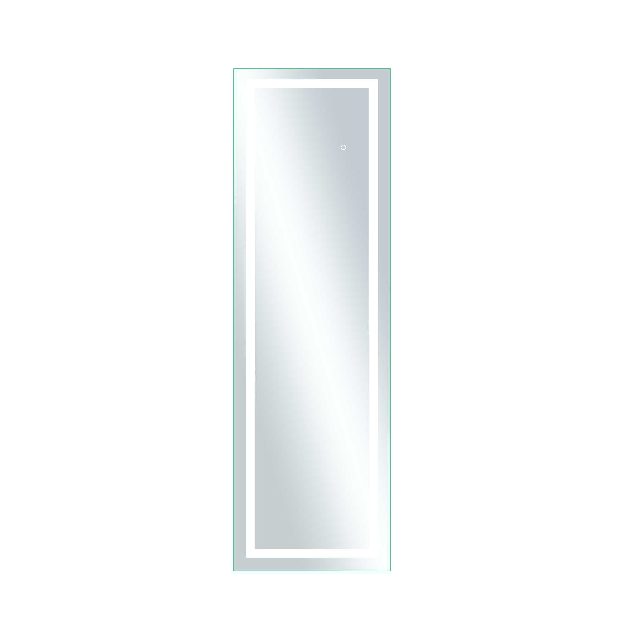 564819_1_Apdudxly Homeroots - 63" White Lighted Metal Framed Bathroom Vanity Mirror - Image 1