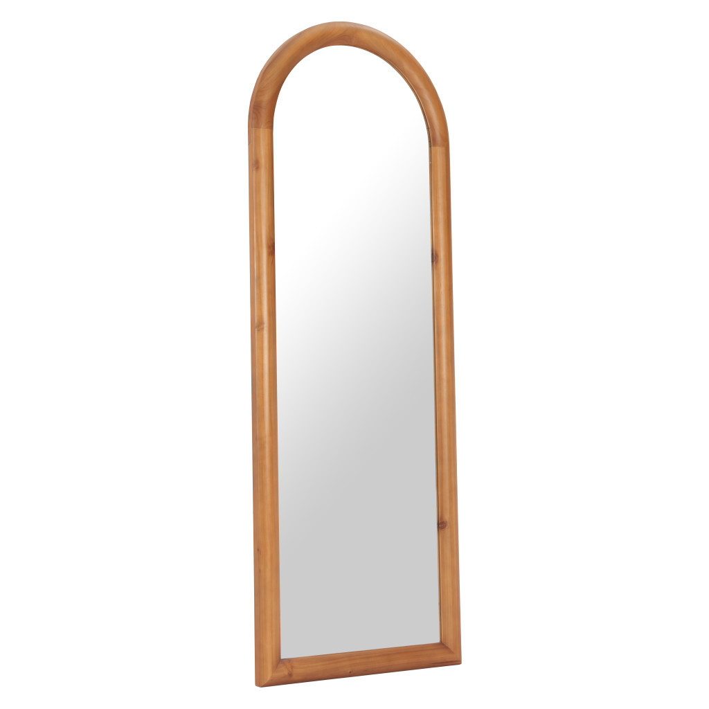 565006_8_3ecOMfZU Homeroots - 66" Natural Solid Wood Arch Framed Full Length Mirror - Image 1