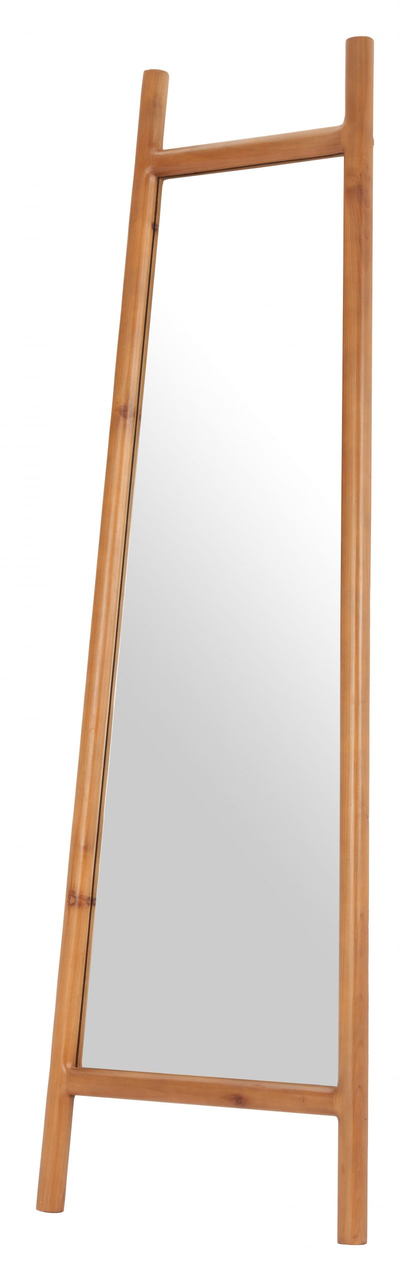 565007_5_IGUiapNv Homeroots - 70" Natural Solid Wood Leaning Geometric Framed Standing Mirror - Image 1