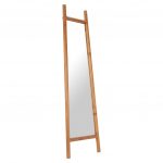 Homeroots - 70" Natural Solid Wood Leaning Geometric Framed Standing Mirror - Image 4