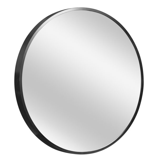Homeroots - 20" Black Round Aluminum Framed Bathroom Vanity Mirror - Image 1