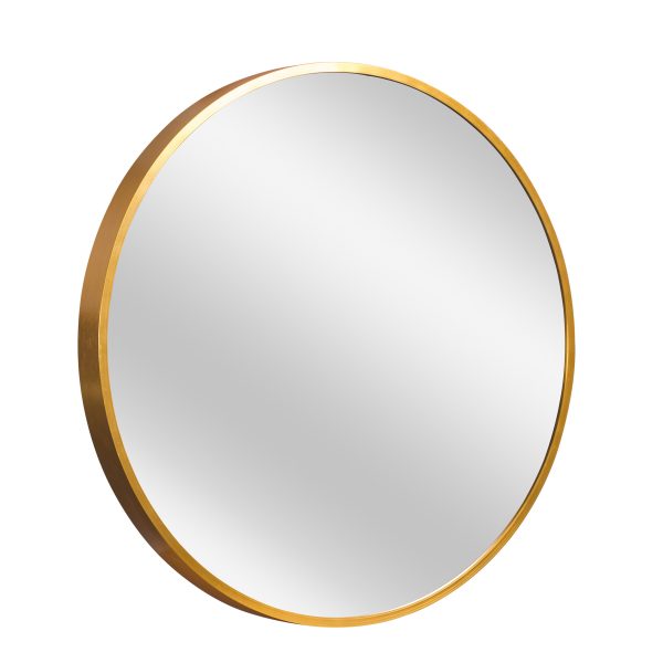 Homeroots - 20" Gold Round Aluminum Framed Bathroom Vanity Mirror - Image 1