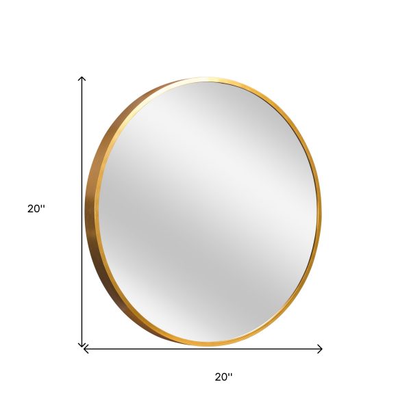 Homeroots - 20" Gold Round Aluminum Framed Bathroom Vanity Mirror - Image 8