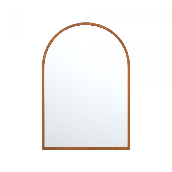 Homeroots - Set of Two Walnut Arch Wood Framed Bathroom Vanity Mirrors - Image 4