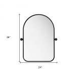Homeroots - Set of Two Black Iron Arch Tilting Framed Bathroom Vanity Mirrors - Image 9