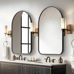Homeroots - Set of Two Black Arch Iron Framed Bathroom Vanity Mirrors - Image 7
