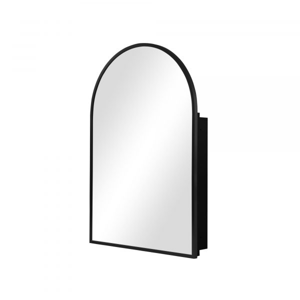 Homeroots - 24" Black Arch Metal Framed Mirror Set - Image 1