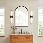 Homeroots - 24" Black Arch Metal Framed Mirror Set - Image 6