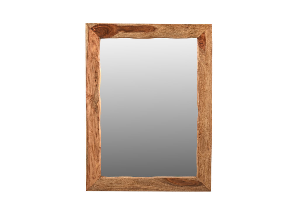 567997_1_WpZc82OI Homeroots - 44" Brown Solid Wood Framed Accent Mirror - Image 1