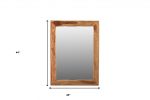 Homeroots - 44" Brown Solid Wood Framed Accent Mirror - Image 7