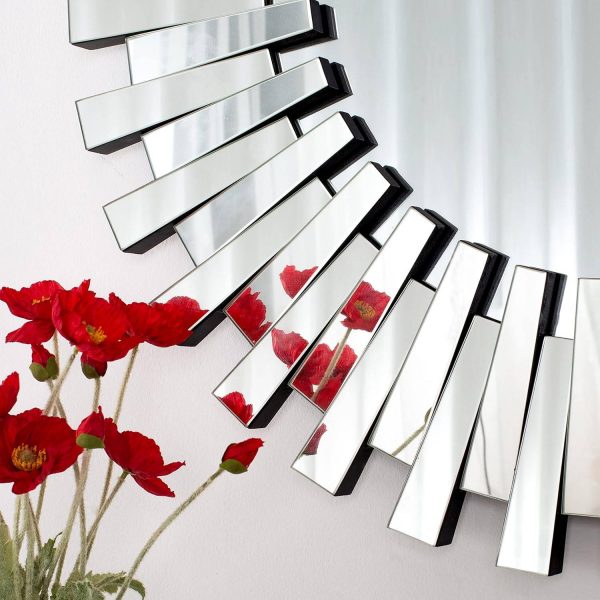 Homeroots - 32" Silver Sunburst Unframed Accent Mirror - Image 6