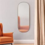 Homeroots - 47" Gold Oval Framed Full Length Hanging Mirror