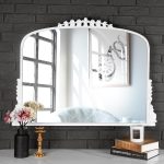 Homeroots - 35" White Arch Framed Accent Mirror - Image 5