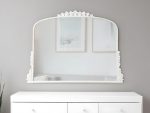 Homeroots - 35" White Arch Framed Accent Mirror
