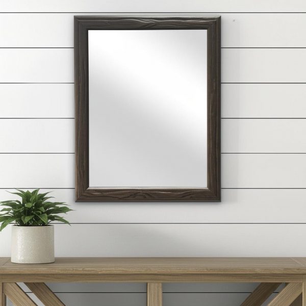 Homeroots - 20" Black Solid Wood Accent Mirror - Image 1