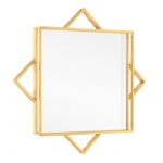 Homeroots - 24" Gold Metal Geo Square Accent Mirror - Image 2