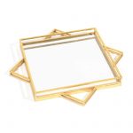 Homeroots - 24" Gold Metal Geo Square Accent Mirror - Image 4