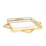 Homeroots - 24" Gold Metal Geo Square Accent Mirror - Image 5
