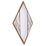 Homeroots - 38" Brass And Silver Mixed Metal Diamond Accent Mirror - Image 3