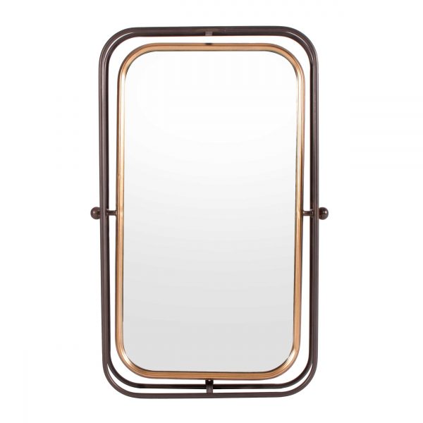 Homeroots - 28" Black And Gold Metal Tilting Accent Mirror - Image 2