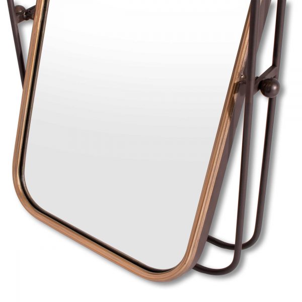 Homeroots - 28" Black And Gold Metal Tilting Accent Mirror - Image 7