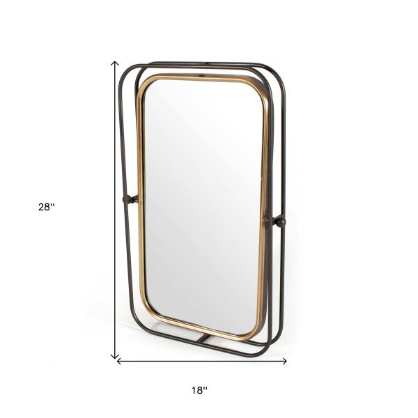 Homeroots - 28" Black And Gold Metal Tilting Accent Mirror - Image 8