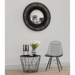 Homeroots - 36" Black Metal Round Pierced Accent Mirror - Image 9