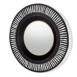 Homeroots - 36" Black Metal Round Pierced Accent Mirror - Image 4