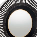 Homeroots - 36" Black Metal Round Pierced Accent Mirror - Image 6
