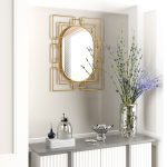 Homeroots - 36" Gold Metal Geometric Oval Accent Mirror - Image 5