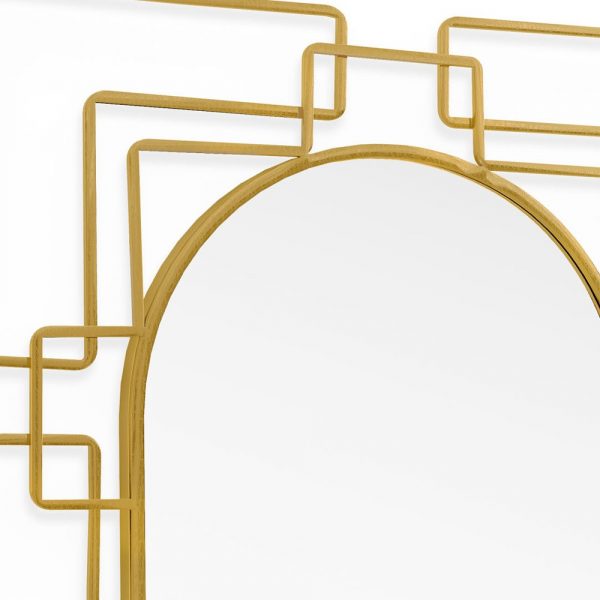 Homeroots - 36" Gold Metal Geometric Oval Accent Mirror - Image 3