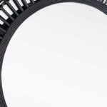 Homeroots - 31" Black Bamboo Pierced Round Accent Mirror - Image 7