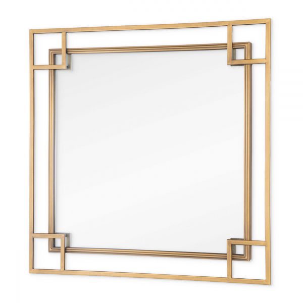 Homeroots - 22" Gold Metal Square Accent Mirror - Image 4