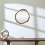 Homeroots - 32" Brown Abstract Wood Framed Accent Mirror - Image 2