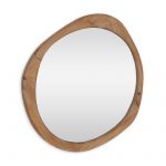 Homeroots - 32" Brown Abstract Wood Framed Accent Mirror - Image 4