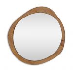 Homeroots - 32" Brown Abstract Wood Framed Accent Mirror - Image 3